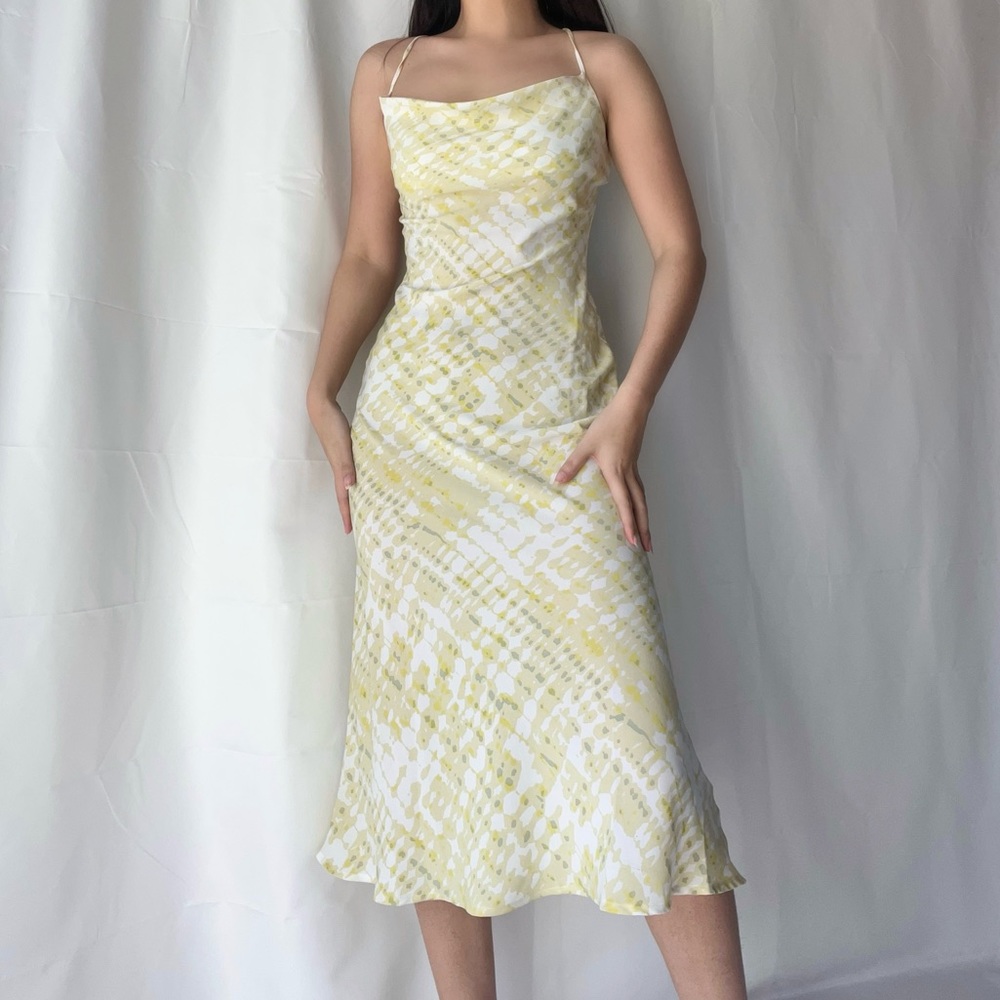 Lucy Paris SKYLER TIE DYE MIDI DRESS in Lime